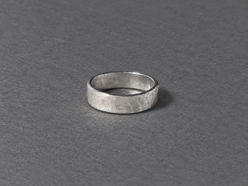 Silver hammered ring