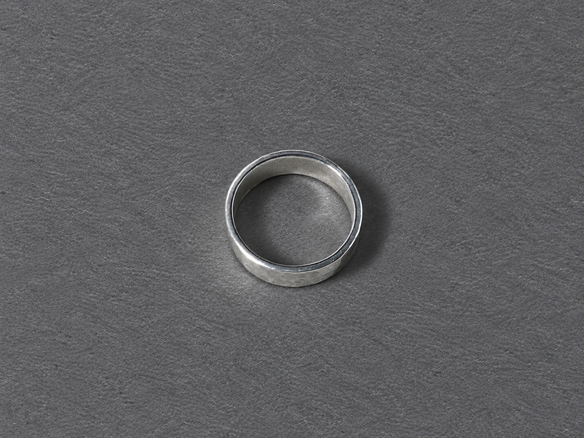 Silver hammered ring