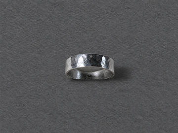 Silver hammered ring