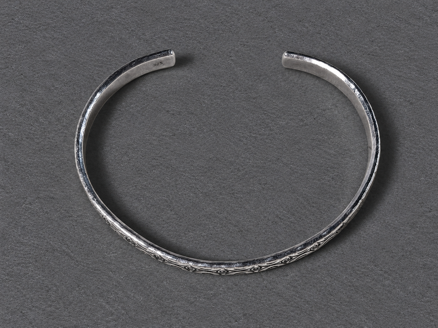 Silver Patterned Cuff Bracelet