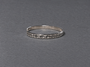 Silver patterned cuff bracelet