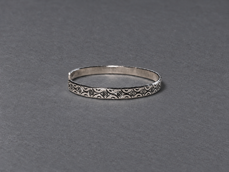 Silver Patterned Cuff Bracelet