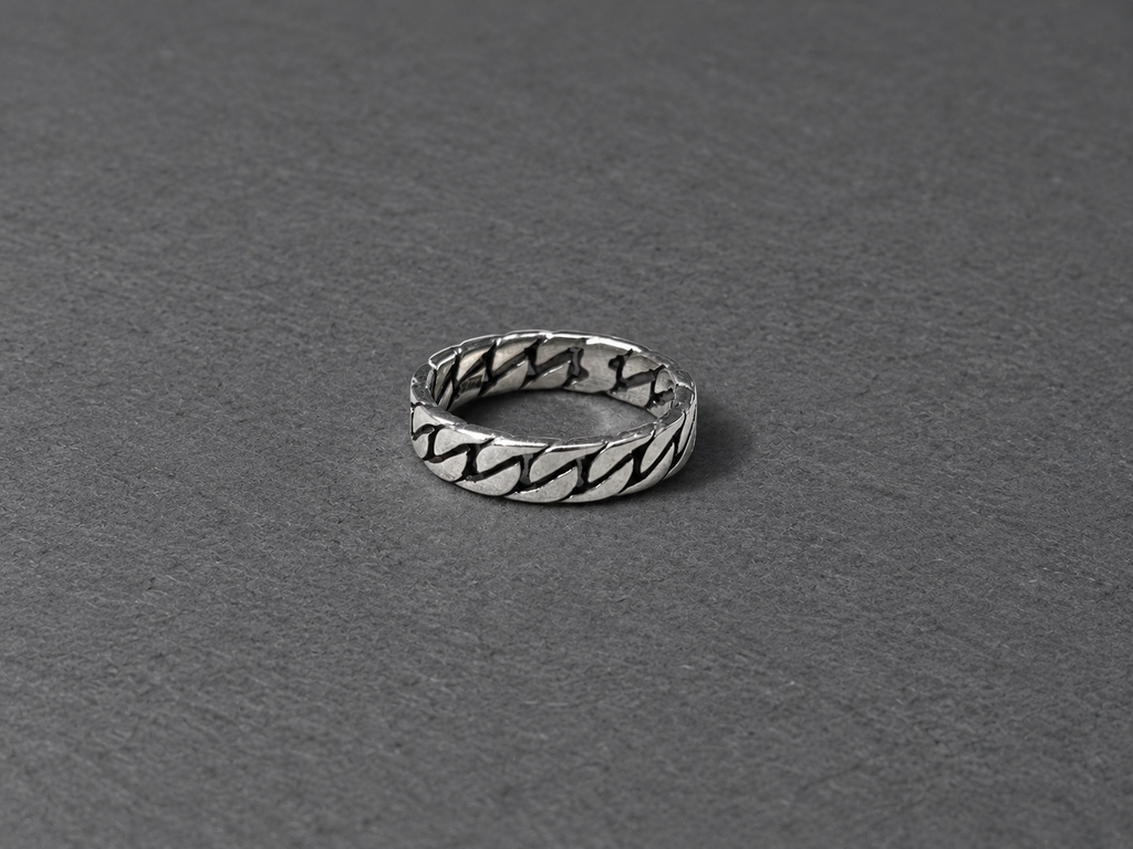 Silver woven ring