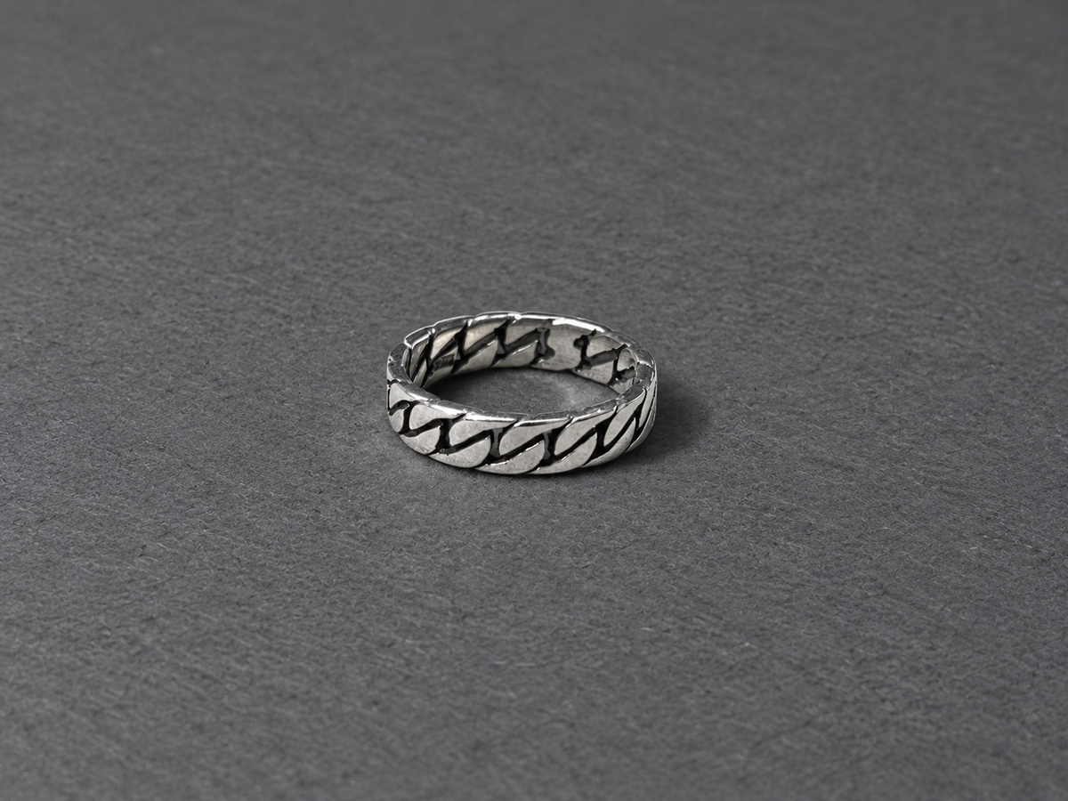 Silver woven ring
