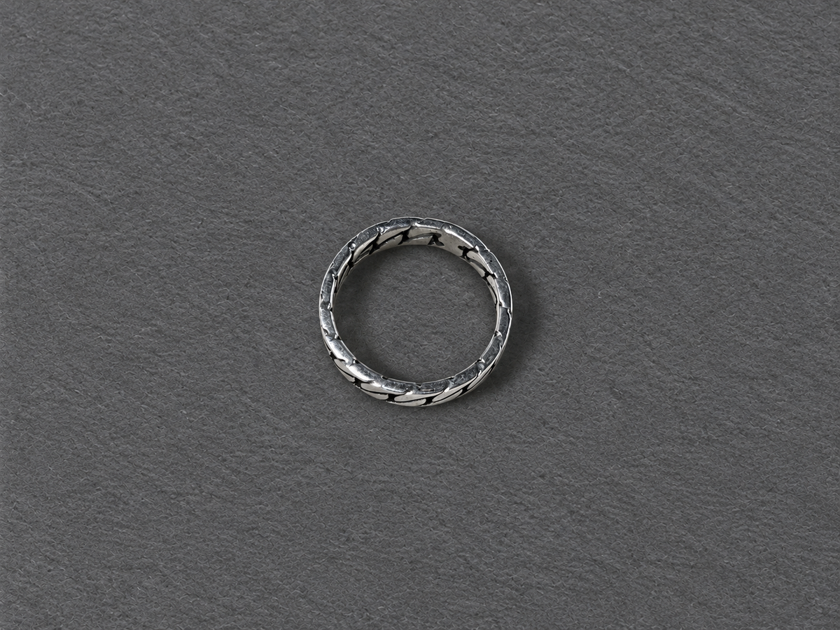 Silver woven ring